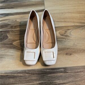 Women’s Chinese Laundry “Big Ben” Cream Croc Heeled Shoes – Size 8 – Worn Once!